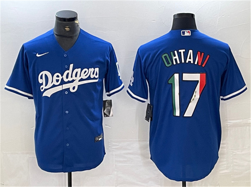 Men's Blue Los Angeles Dodgers #17 Shohei Ohtani Cool Base Stitched Baseball Jersey